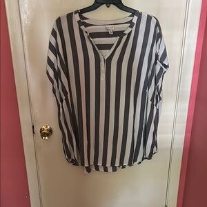 Ava & Viv Blue and White Boxy Polo Tunic